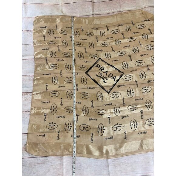 Prada Women's Gold Printed Silk Scarf - OS Please Read Description - Picture 5 of 10